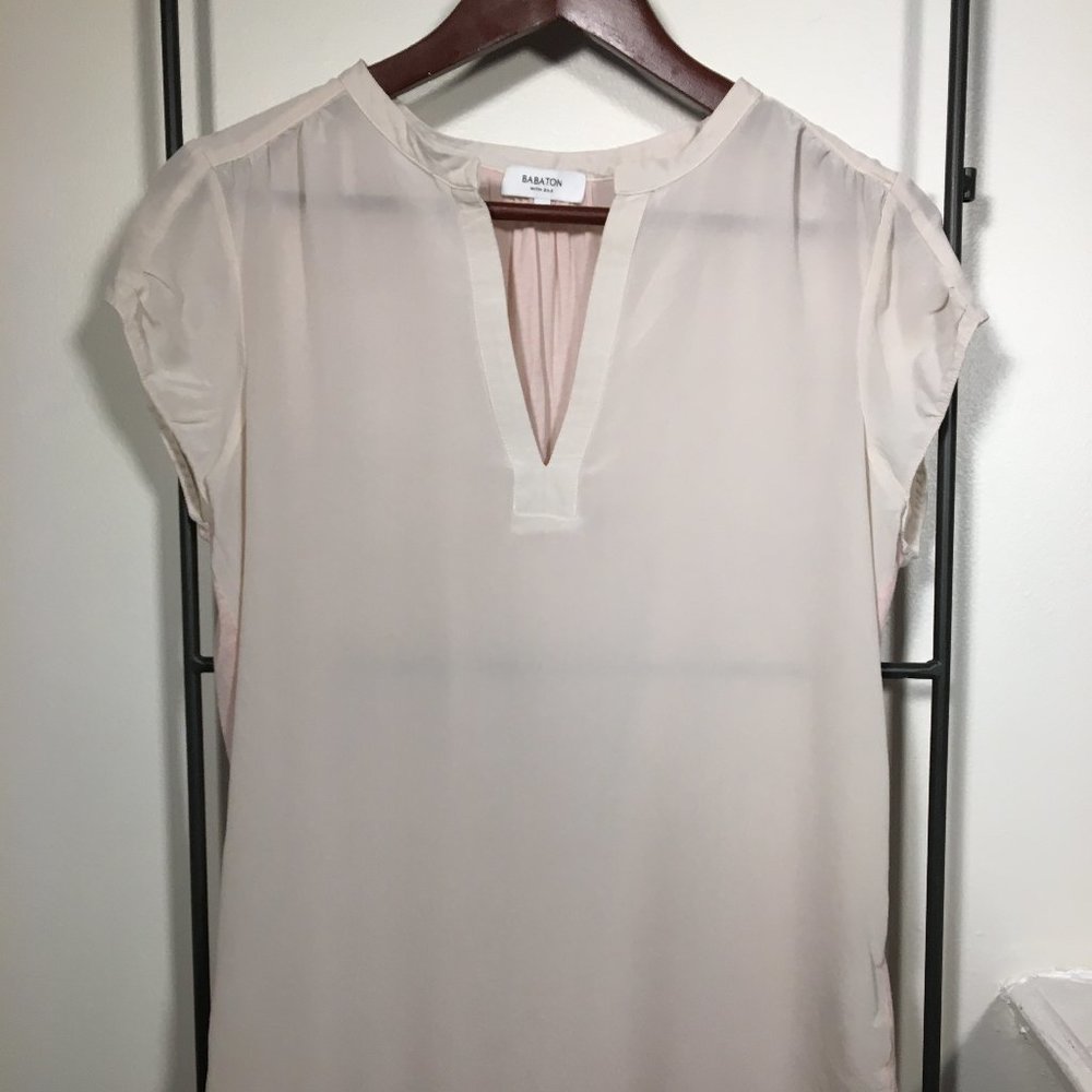 Babaton Silk Cap-Sleeve blouse